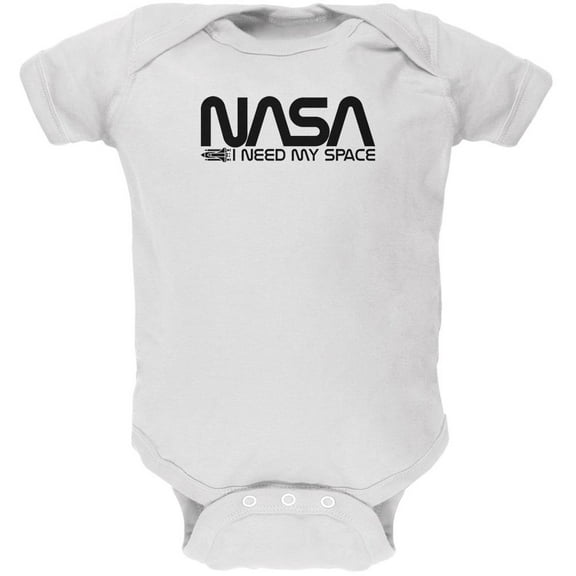 NASA Worm I Need My Space Soft Baby One Piece White 12-18 M