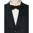 thumbnail image 4 of INSPIRE CHIC Men's Velvet Pre-Tied Bow Tie Solid Color Pocket Square Sets Black, 4 of 4