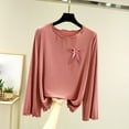 thumbnail image 3 of aidice Pajama Tops for Women Long Sleeve Shirt Soft Stretch Crewneck Basic Layer Undershirt Comfy Tees Shirts, 3 of 7