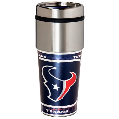 Houston Texans 16 oz. Stainless Steel Travel Tumbler Metallic Graphics