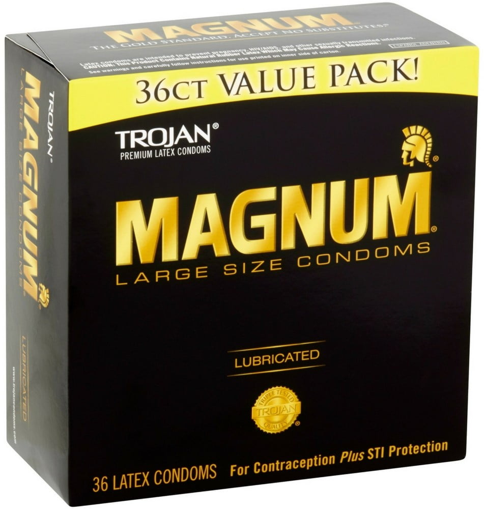 TROJAN Magnum Lubricated Latex Large Size Condoms, 36 ea - Walmart.com.