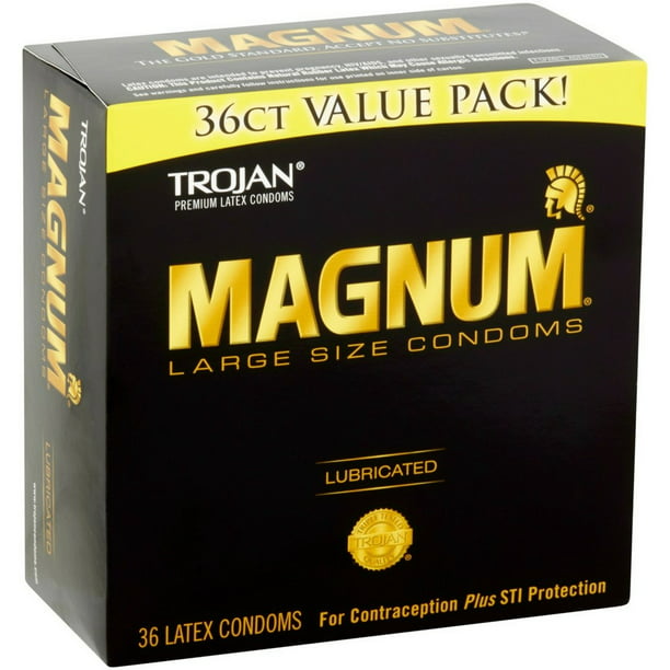 Pack - TROJAN Magnum Lubricated Latex Large Size Condoms, 36 ea - Walmart.com