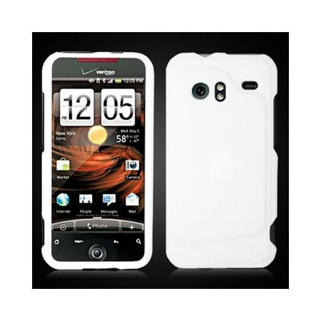 Htc Droid Incredible Rubber - White Snap-On Hard Case Cover for HTC Droid Incredible 6300
