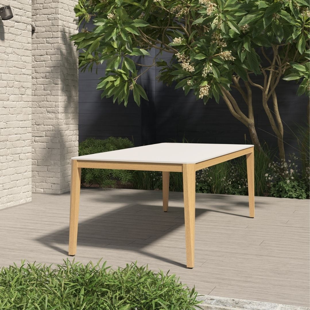 Amazonia Verbania White Eucalyptus Wood 9- Piece Outdoor Dining Set