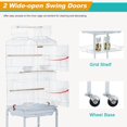 thumbnail image 4 of BestPet 64" Large Rolling Metal Bird Cage with Open Top, White, 4 of 7