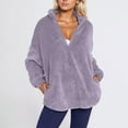 thumbnail image 5 of Fleece Jacket Cozy Soft Winter Stand Collar Pullover Casual Outerwear For Fall And Cold Weather ComfortLight PurpleM, 5 of 5
