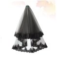 thumbnail image 3 of unbranded Velo De Para Mujer En Tul Negro Con Encaje Delicado Para Estilo Sofisticado, 3 of 8