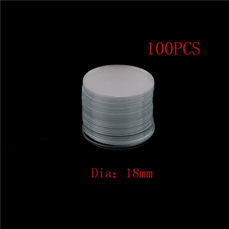 Hatiss 100Pcs Circular Round Microscope Slide Coverslip Cover Glass