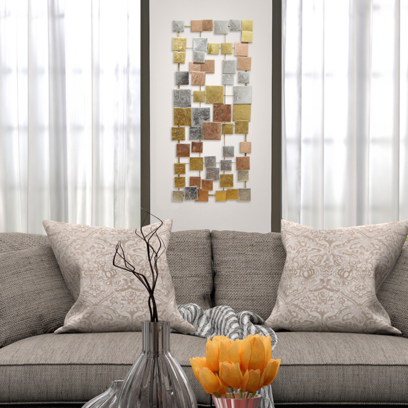 Stratton Home Multi Geometric Tiles Wall Decor