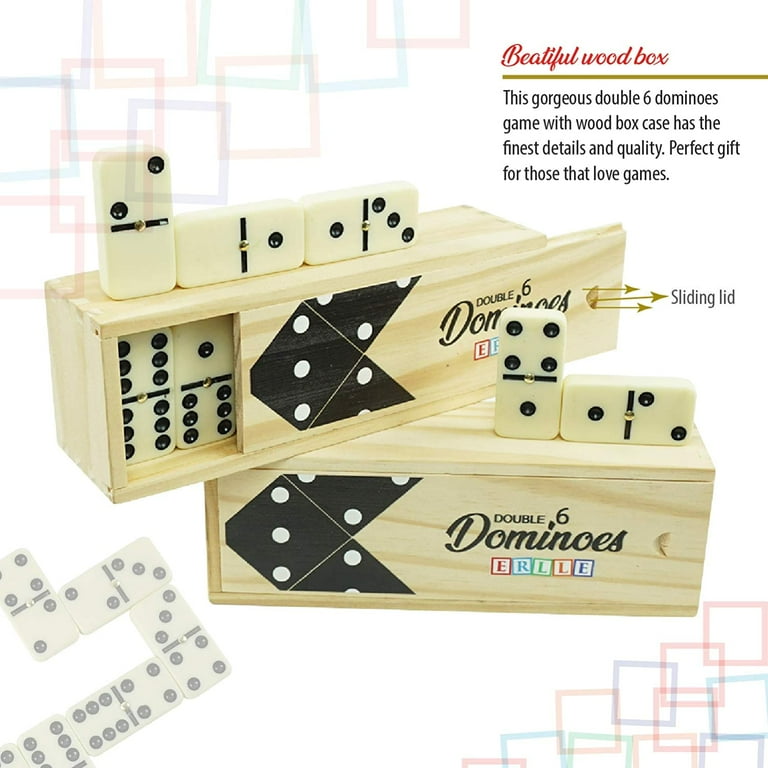 Dominos Jumbo Set Game Premium Classic 28 Pieces Double Six Domino Durable