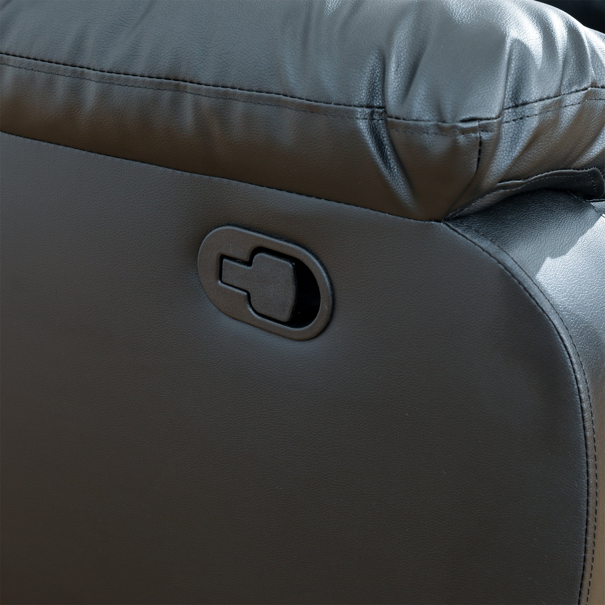 Aukfa Double Manual Recliner Chair, Overstuffed Loveseat w/ Cupholders,Leather, Black