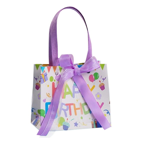 6" Small Gift Presents Bag，Happy Birthday Gift Bags for Baby Shower,Kids Birthday Party,Men and Women, Newborn,New Moms or Parents