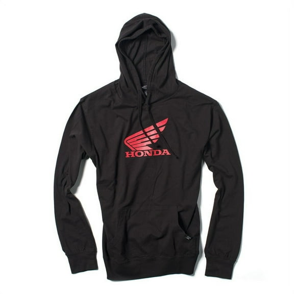 Unisex-Adult Honda Wing Lightweight Hooded Sweatshirt (Black, Medium)