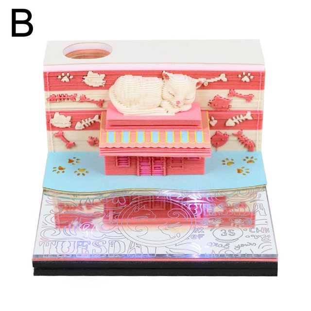 Calendrier de Bureau Cadeau Papier à Notes Torsadées Décoration Tridimensionnelle Bloc-Notes F3a3 Tapis de Sculpture de Bureau