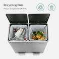 thumbnail image 6 of 16 Gallon Dual Trash Can Rubbish Bin and 15 Trash Bags, Metal, Silver and Black, 6 of 6