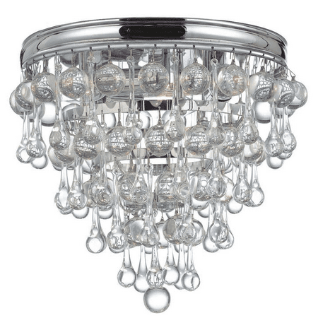 

Polished Chrome Tone Finish Flush Mounts 10 Wide Steel Material Candelabra 3 Light Fixture