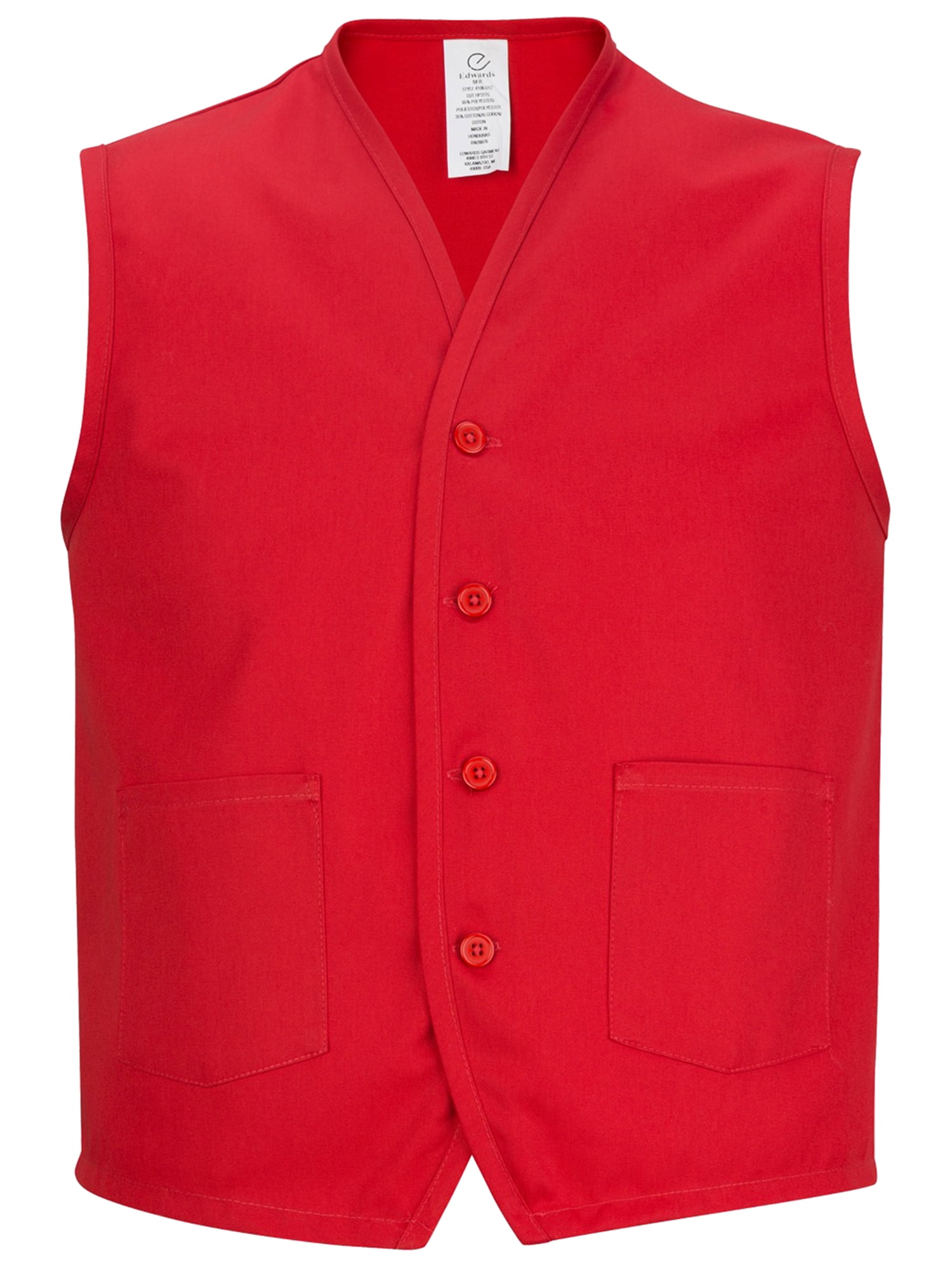 Edwards Garment - Ed Garments Button Down Front Pockets Apron Vest, RED ...
