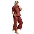 thumbnail image 3 of DAKIMOE Lounge Sets for Women Short Sleeve Tops and Long Pants Soft Comfy Pajamas Set 2 Piece Loungewear Nightwear Pjs Sleepwear Outfits for Women S-XXL, 3 of 7