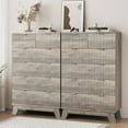 thumbnail image 3 of FANRAL Tall 6 Drawers Dresser Fluted Dresser for Bedroom,Wooden Chest of Drawers Modern Dresser for Closet,Gray Dresser, 3 of 7