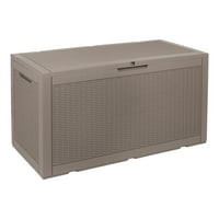Honey-Can-Do Large Outdoor 100 Gallon Storage Deck Box (Brown)