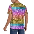 thumbnail image 2 of KLL Glitter Rainbow for Men's Baseball Shirts,Short Sleeve Casual Shirts Button Down Shirt for Men Beach Summer Wedding Shirt-4X-Large, 2 of 7