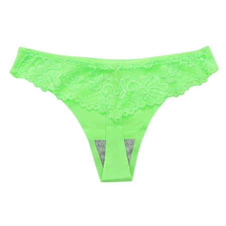 

Dtydtpe underwear women Womens Ice Silk Seamless Panties Lace Lift Cotton Crotch Thong cotton underwear for women Mint Green