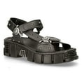 thumbnail image 3 of New Rock Boots BIOS120-V1 Unisex Metallic Black Vegan Leather Sandal Punk Rock 37, 3 of 6
