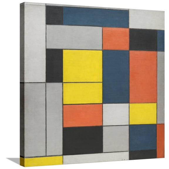 Art.com No. VI / Composition No.II Stretched Canvas Print Wall Art by Piet Mondrian, 30" x 30"