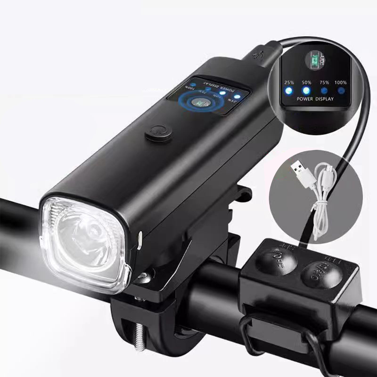 Best Price Bike Light with High Beam Bicycle Horn Light Intelligent Light Sensing Outdoor Cycling High Pitched Charging Front Light Charged Display Horn Light Bike Light with Rear Signal Walmart