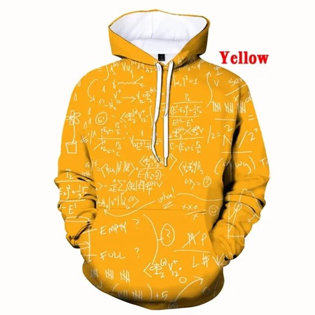 Funny 3d Hoodies Mathematical Formula Spring Autumn Hoodies Streetwear 3D Shirt Men Oversized Soft Hoody Math Enthusiast Clothes