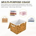 thumbnail image 7 of Foldable Fabric Storage Bin With Handle Collapsible Basket Box Storage With Lid Organizer Orange Black Pumpkins Bats, 7 of 7