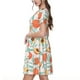 thumbnail image 2 of Fotbe Peach Vestido Largo de Moda para Mujer, Vestido Tipo Camiseta con Manga Corta y Estilo Casual a Rayas y Bloques de Color, 2 of 6