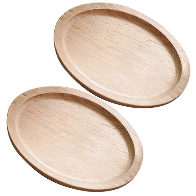 Wood Teacup Placemat Slip-Resistant Home Use Square Elegant Design 3.7×3.7×0.4in 2Pcs