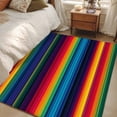 thumbnail image 4 of 3'x5' Area Rugs, Mexico Striped Indoor Outdoor Area Rug for Living Room Bedroom, Geometric Boho Red Orange Blue Green Washable Bathroom Rugs Kitchen Floor Carpet Mats Home Decor Aesthetic, 4 of 8