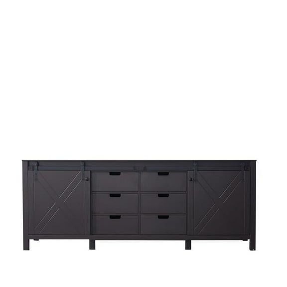 84 in. Marsyas Vanity with Cabinet, Brown