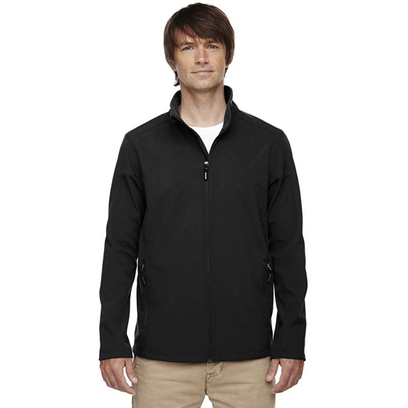 CORE365 88184 Men's Cruise Two-Layer Fleece Bonded Soft Shell Jacket-Black-5XL