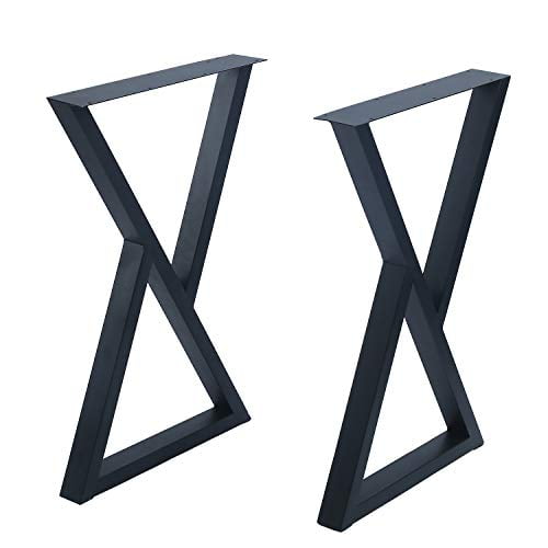 MBQQ 2 Pcs Furniture Legs Rustic Decory Triangle Shape Table Legs,Heavy Duty Metal Desk Legs,Dining Table Legs,Industrial Modern, DIY Iron Bench Legs(H28â€xW17.7â€)