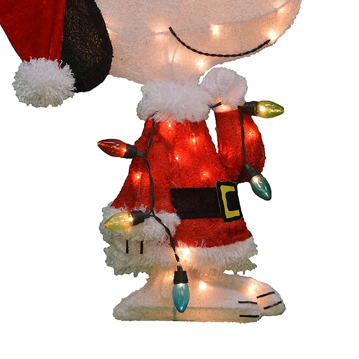 ProductWorks Peanuts Snoopy Santa Outdoor Xmas Decor - Pre Lit