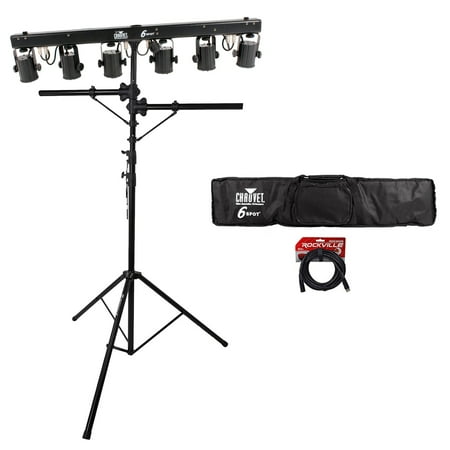 Chauvet DJ 6SPOT Portable LED Powered Color Changer System+Bag+Stand+DMX Cables