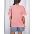 thumbnail image 6 of FreshPretty Women's Short Sleeve Sweater Spring Summer Crochet Knit Tops V Neck Striped Button Down Dressy Casual Blouses, 6 of 8