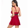 thumbnail image 5 of FLMEI Womens Swimsuit Two Piece Tankini Bathing Suits Tummy Control Swim Dresses Swimdress with Shorts S-XXL, 5 of 9