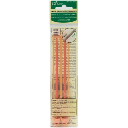 Clover Double Ended Stitch Holder, 6.5", Sizes 5 and 11, 2-Pack