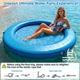 thumbnail image 6 of Pirecart Inflatable Water Hammock, Round Pool Floats for Lake River, Heavy Duty Swimming Platform for 2-3 Adults with Pump & Storage Bag, Blue, 6 of 10