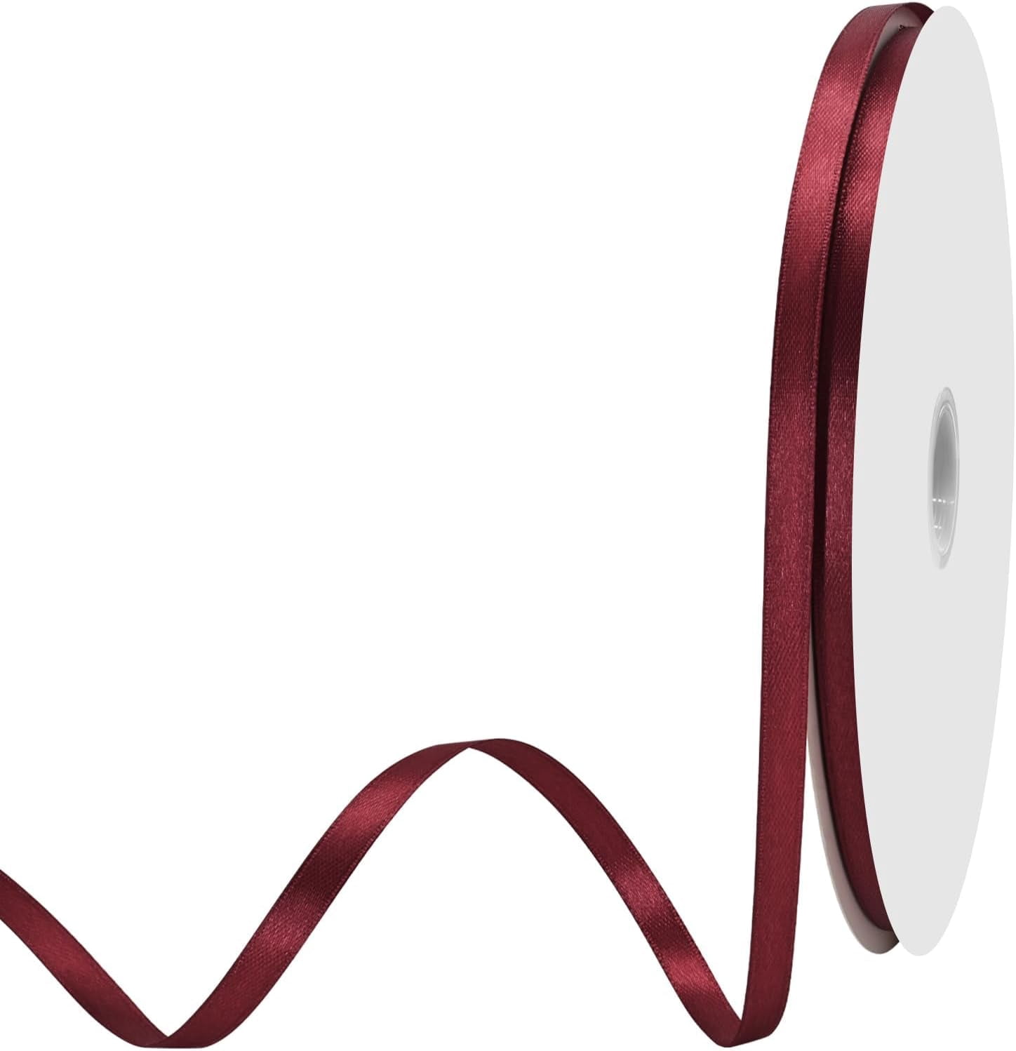 1/4 inch Wide 100 Yards Double Face Burgundy Satin Ribbon Fabric Ribbon for Gift Wrapping Very Suitable for Weddings Decoration Bouquet Balloons Arts Craft Sewing Hair Bow Invitation