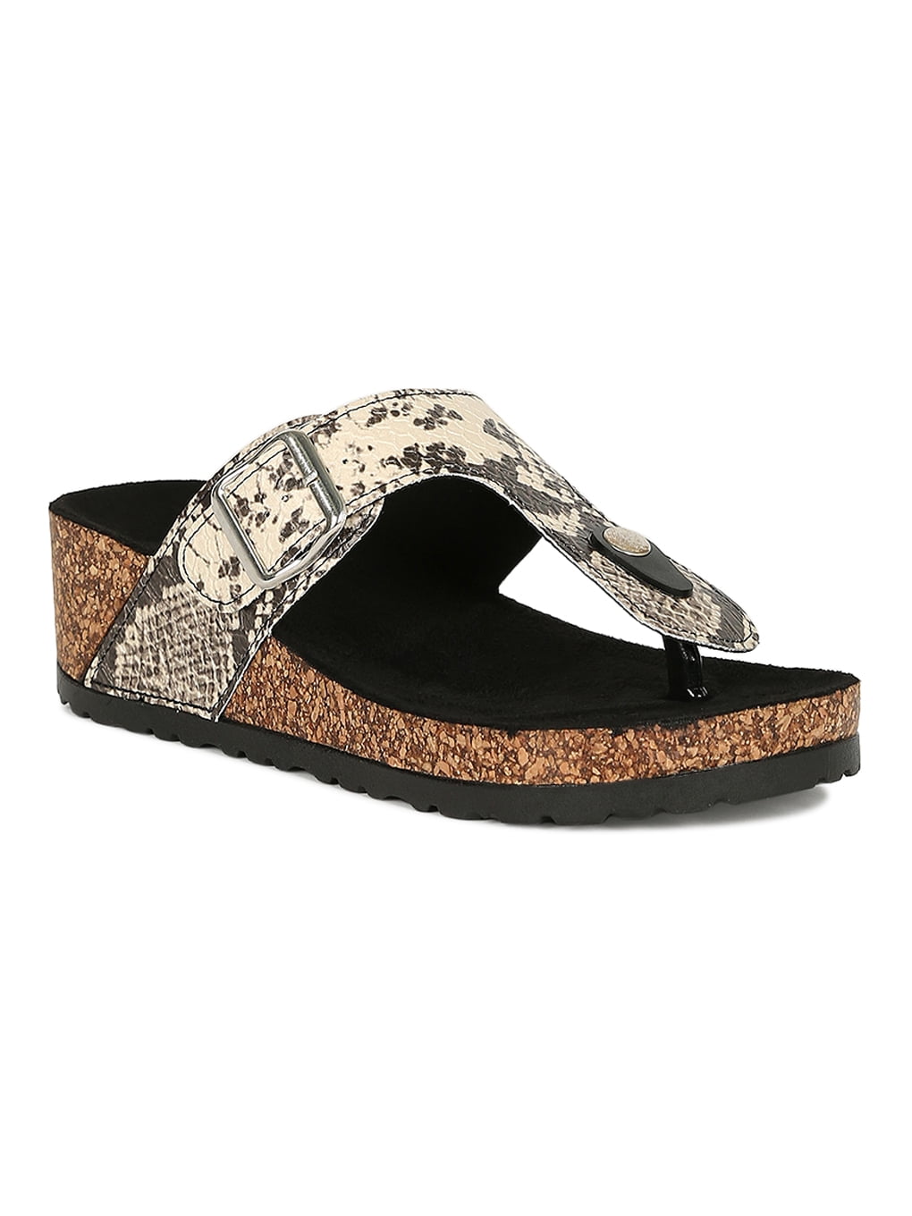 Women TStrap Open Toe Cork Footbed Slide Sandal 18637