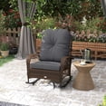 thumbnail image 2 of Outsunny Chaise Berçante en Rotin avec Coussin Doux pour Jardin, Noir, 2 of 10