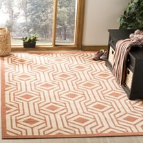 Safavieh Courtyard Brody Geometric Indoor/Outdoor Area Rug, Beige/Terracotta, 5'3" x 7'7"