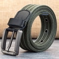 thumbnail image 2 of Canvas Belts Men's Fashion Casual Luxury Designer Jeans Accessories Polyester Woven Nylon Youth Stripe Pin Buckle Belts, 2 of 6