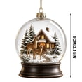 thumbnail image 3 of ZENVIVE Festive Christmas Hanging Ornament, 3.5 Inch Acrylic Snow Globe With A Twisted Cord, Snowy Winter Cabin Decor For Tree Mantel Window Shelf, Deer Duo Cabin, 3 of 8