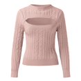 thumbnail image 3 of Aayomet Oversized Cardigans For Women Women's Fall Turtleneck Batwing Long Sleeve Ribbed Knit Casual Soft Pullover Sweater Jumper Top,Pink L, 3 of 5